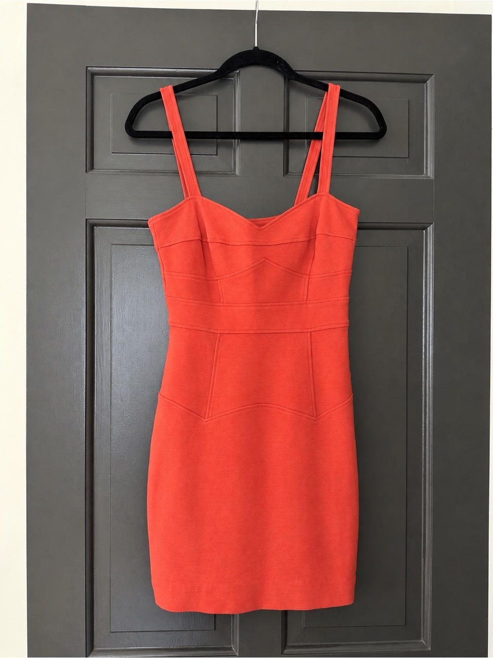 Diane von Furstenberg Slippery Burnt Orange Corset Mini Dress XS (0-2)